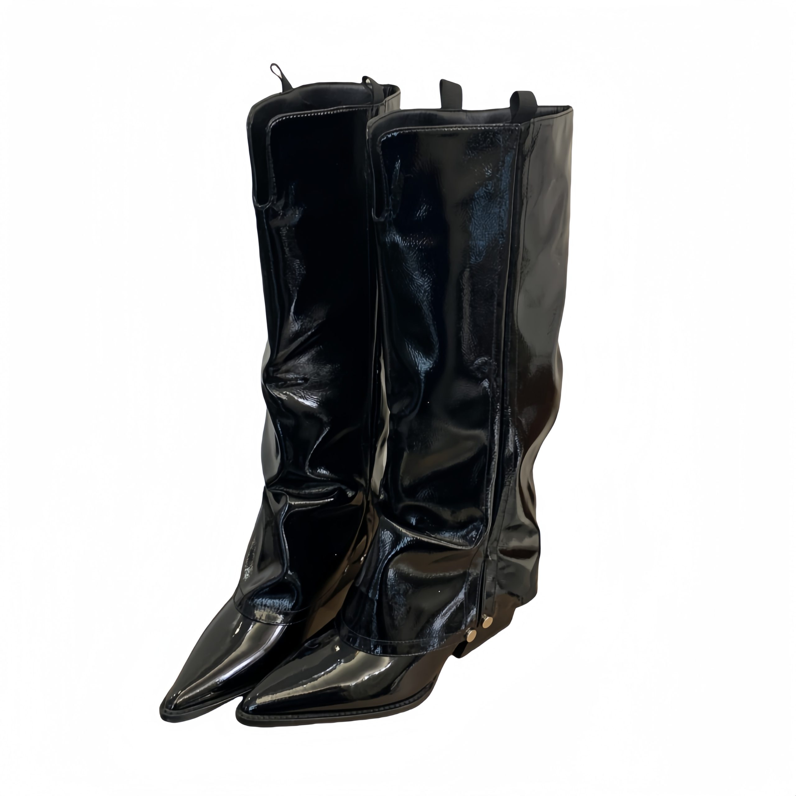 BUBUFLY Women's Over Knee High Boots Chunky Heel Stretch Shaft Pointed Toe Elevator Boots Fall 2025 - Image 5